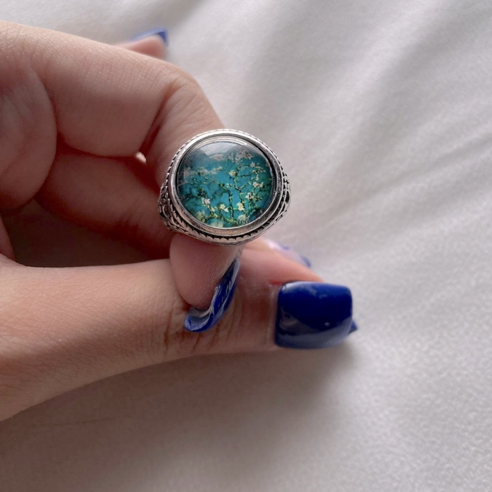 💍 Vintage Art Deco Painting Ring Size 7 💍